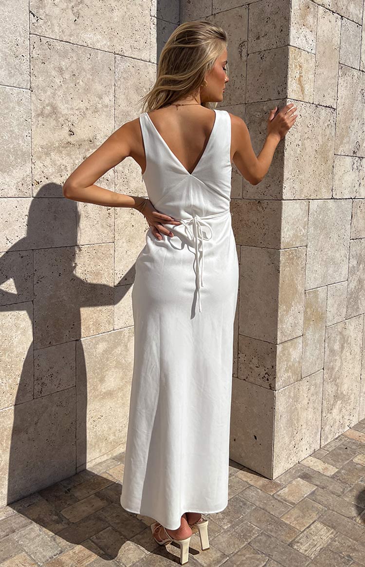 Verlaine White Linen Blend Maxi Dress — 7