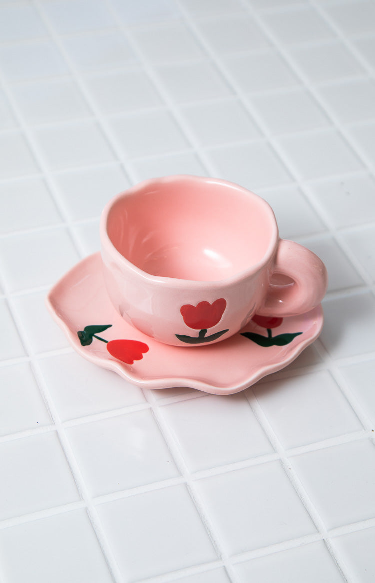 Daisy Pink Floral Mug Set — 2