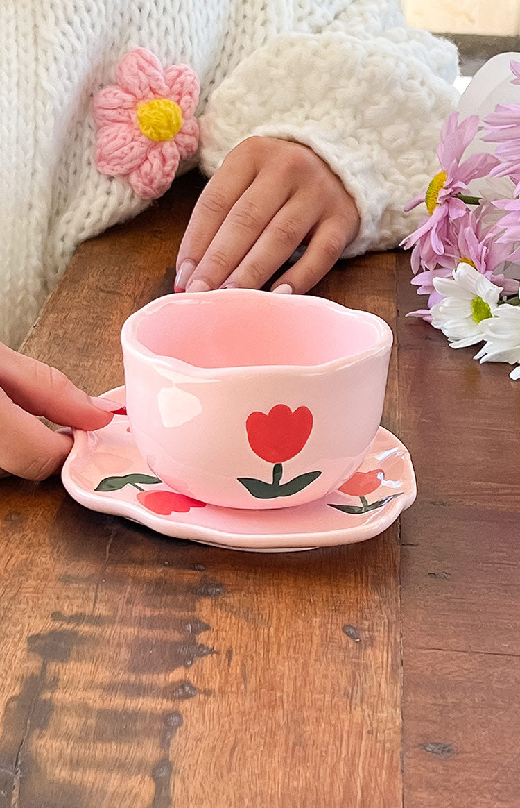 Daisy Pink Floral Mug Set — 5
