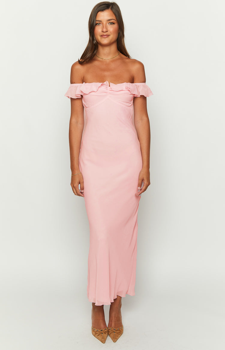 Bellflower Pink Chiffon Maxi Dress — 2