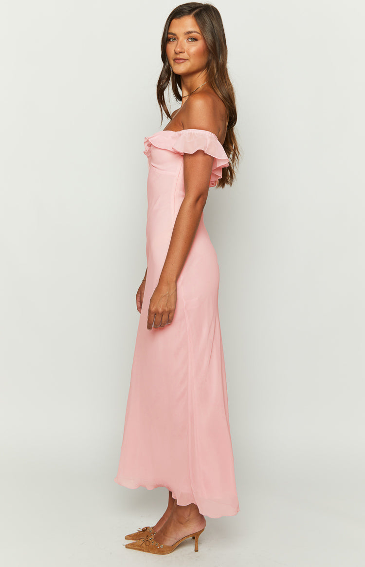 Bellflower Pink Chiffon Maxi Dress — 4