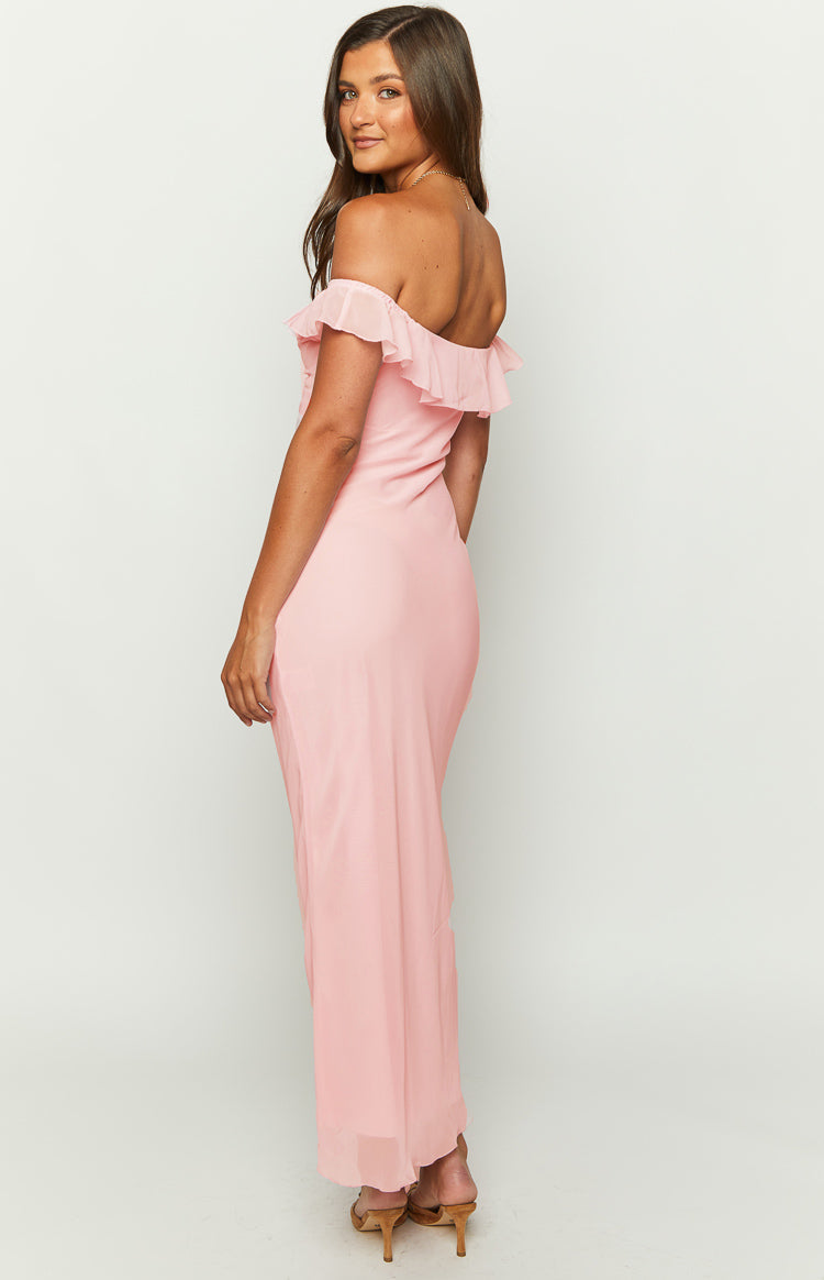 Bellflower Pink Chiffon Maxi Dress — 5