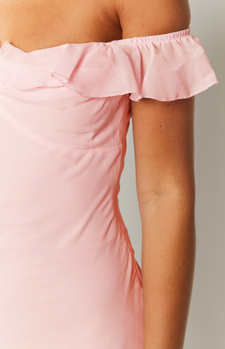 Bellflower Pink Chiffon Maxi Dress — 6