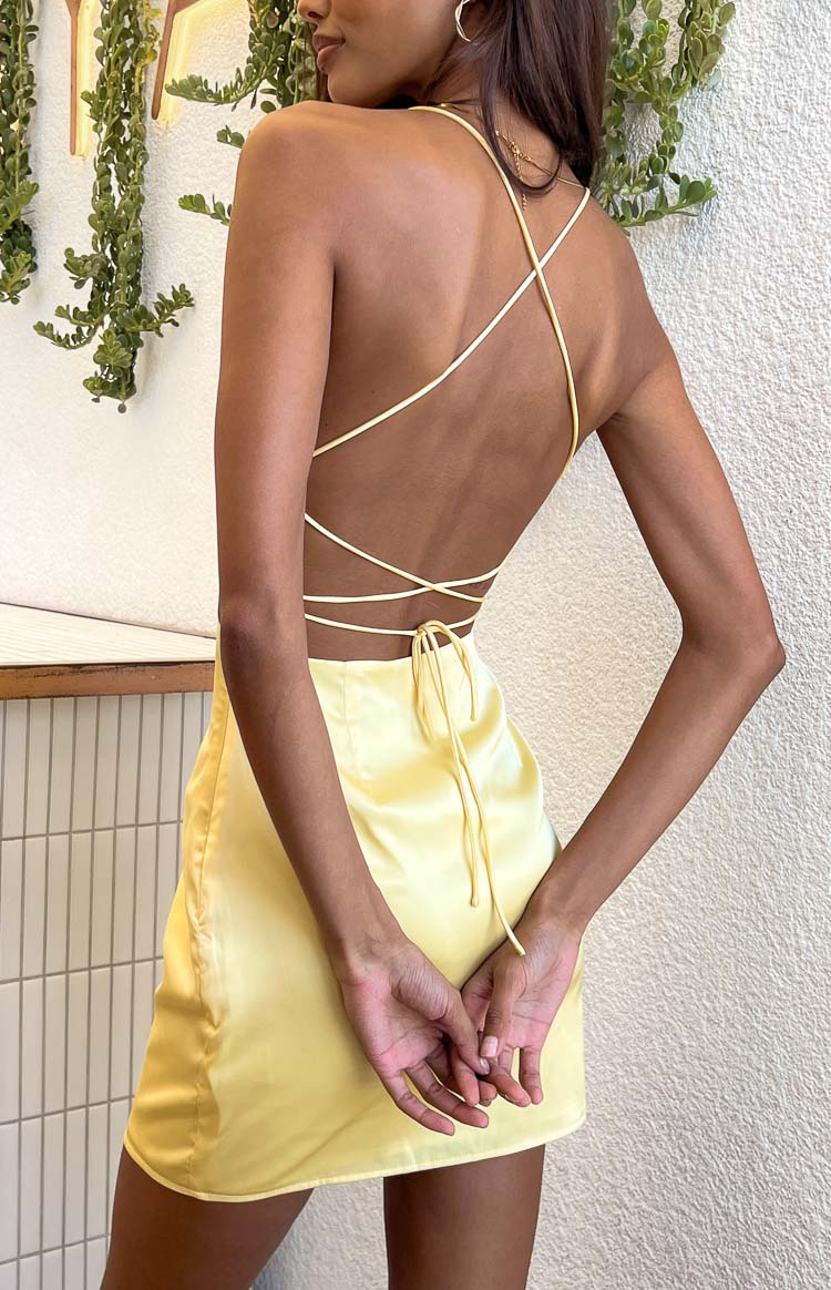 Tao Yellow Lace Up Mini Dress — 6