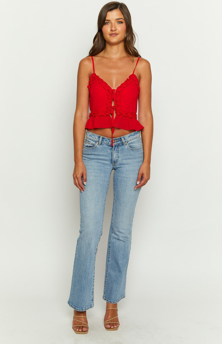 Tora Red Frill Cami — 2