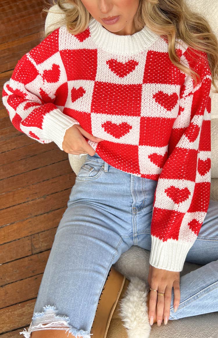 Red Heart Patchwork Jumper — 1