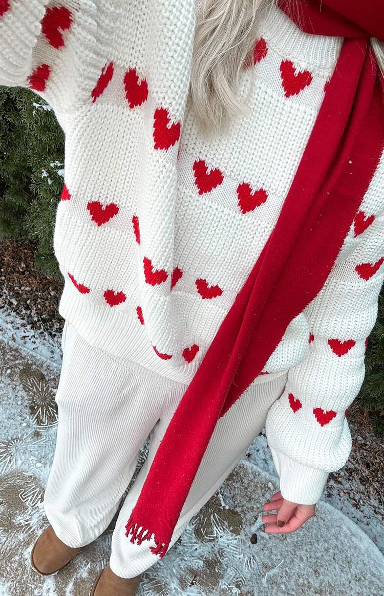 Lovey Red Heart Stripe Jumper — 10