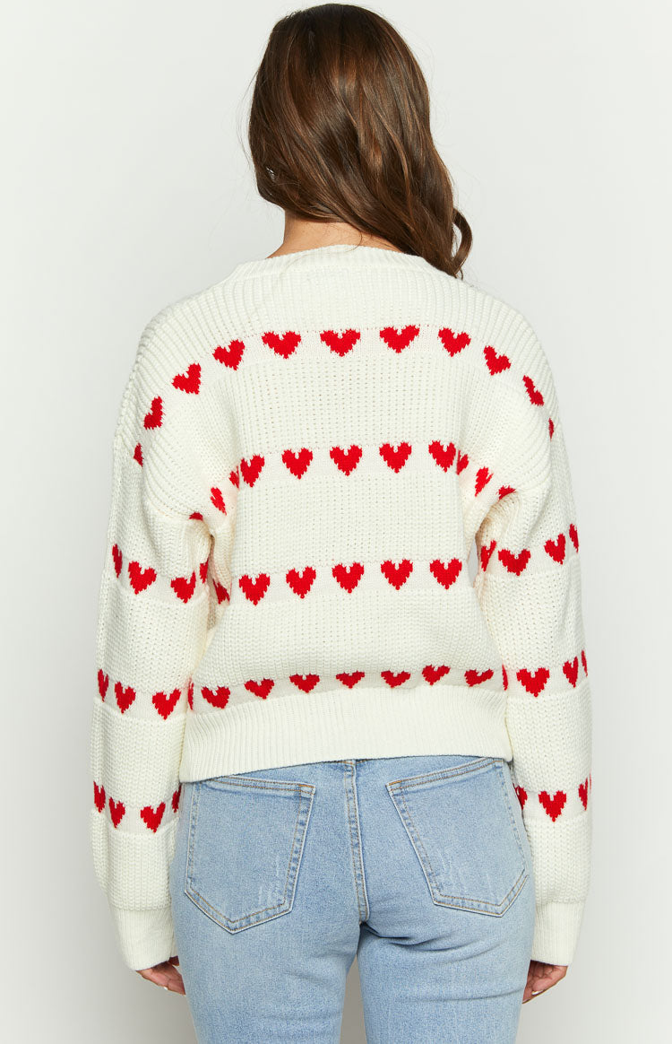 Lovey Red Heart Stripe Jumper — 8