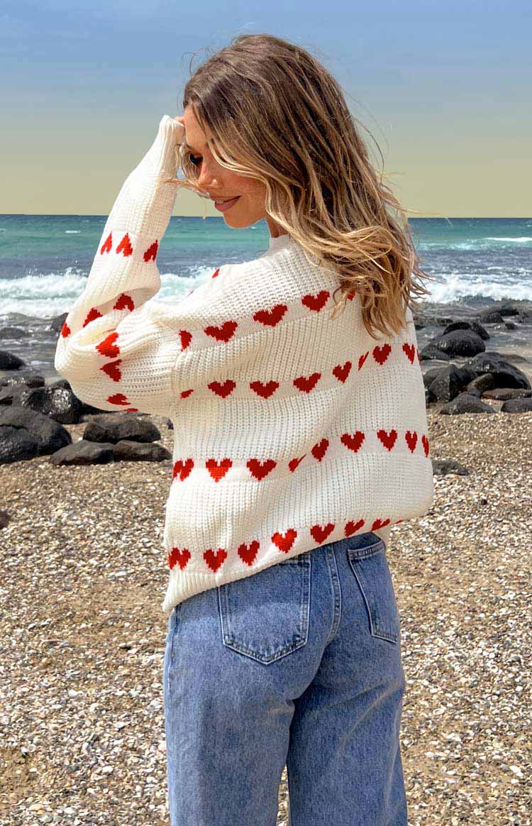 Lovey Red Heart Stripe Jumper — 28