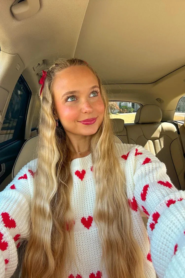 Lovey Red Heart Stripe Jumper — 33