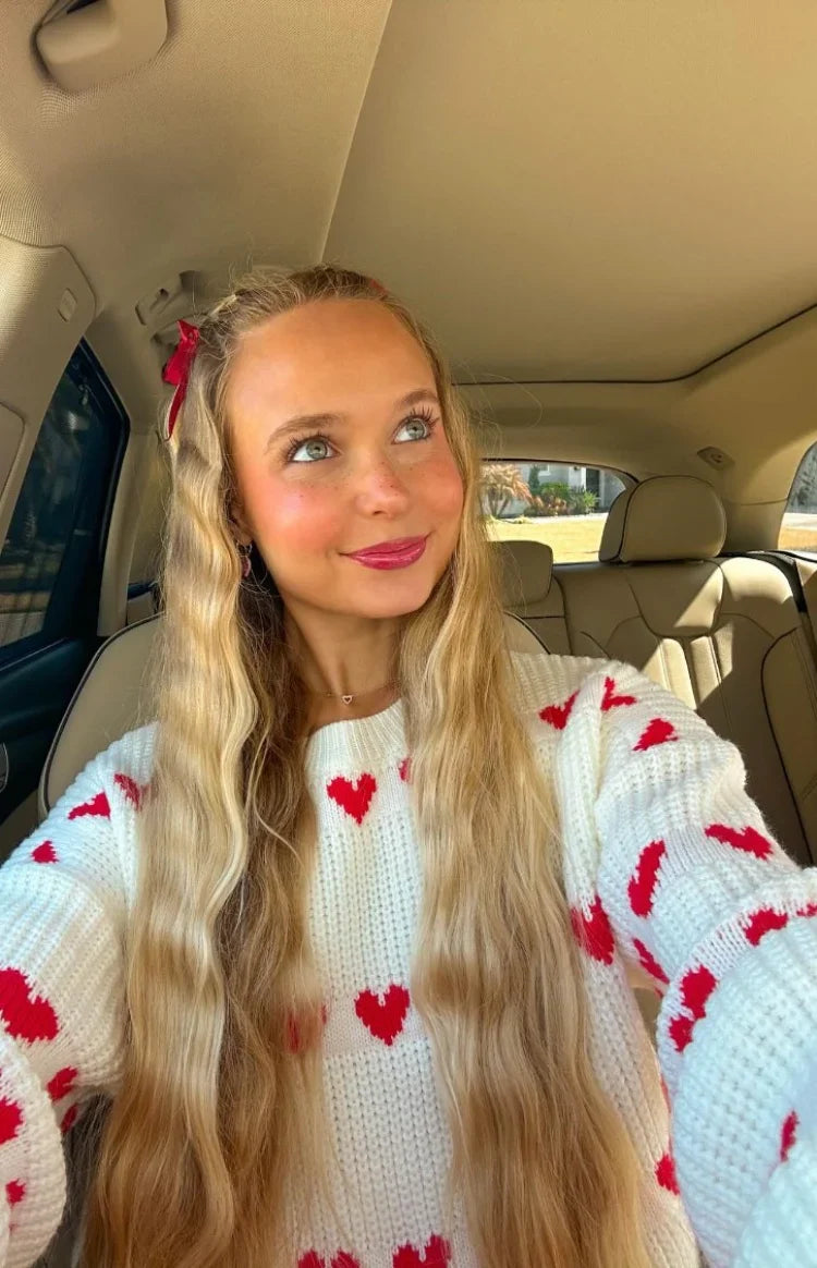 Lovey Red Heart Stripe Jumper — 35
