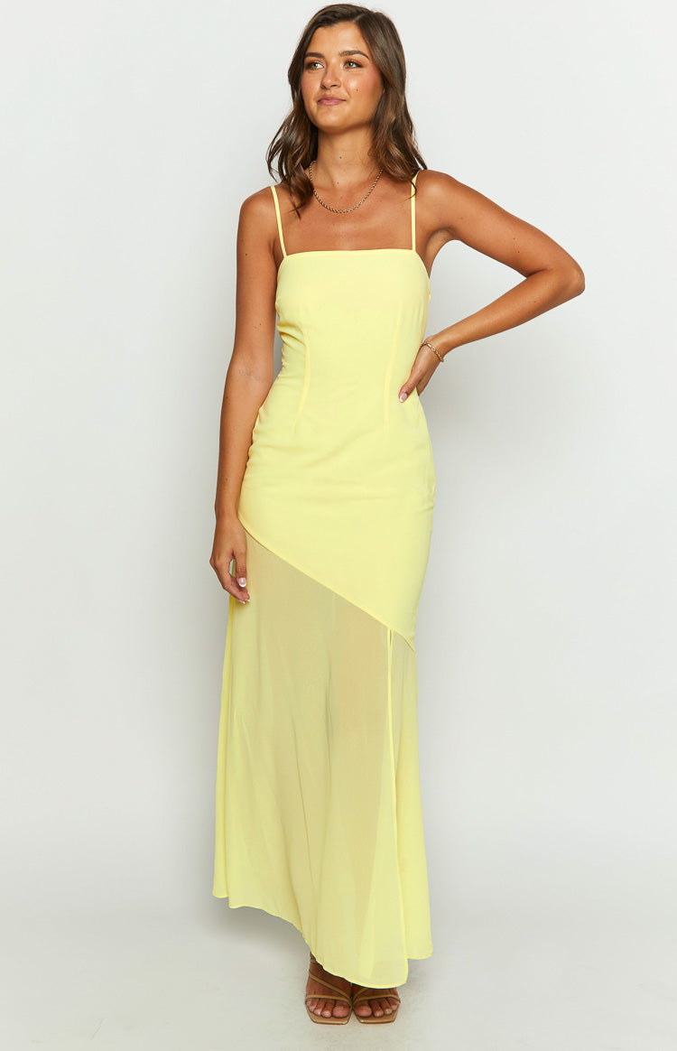 Karmic Yellow Chiffon Maxi Dress — 2