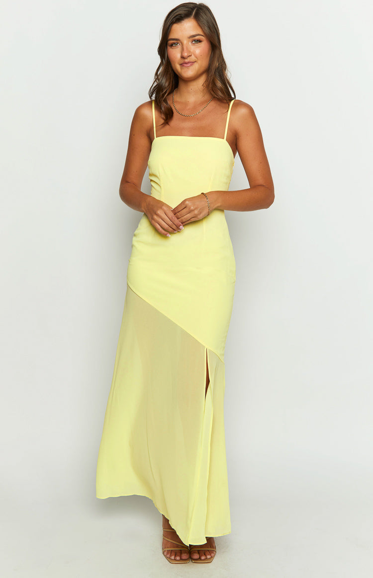 Karmic Yellow Chiffon Maxi Dress — 3