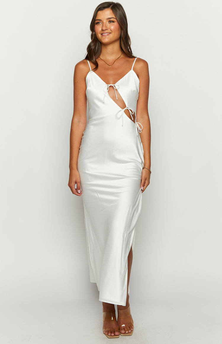 Renaissance White Satin Maxi Dress — 2
