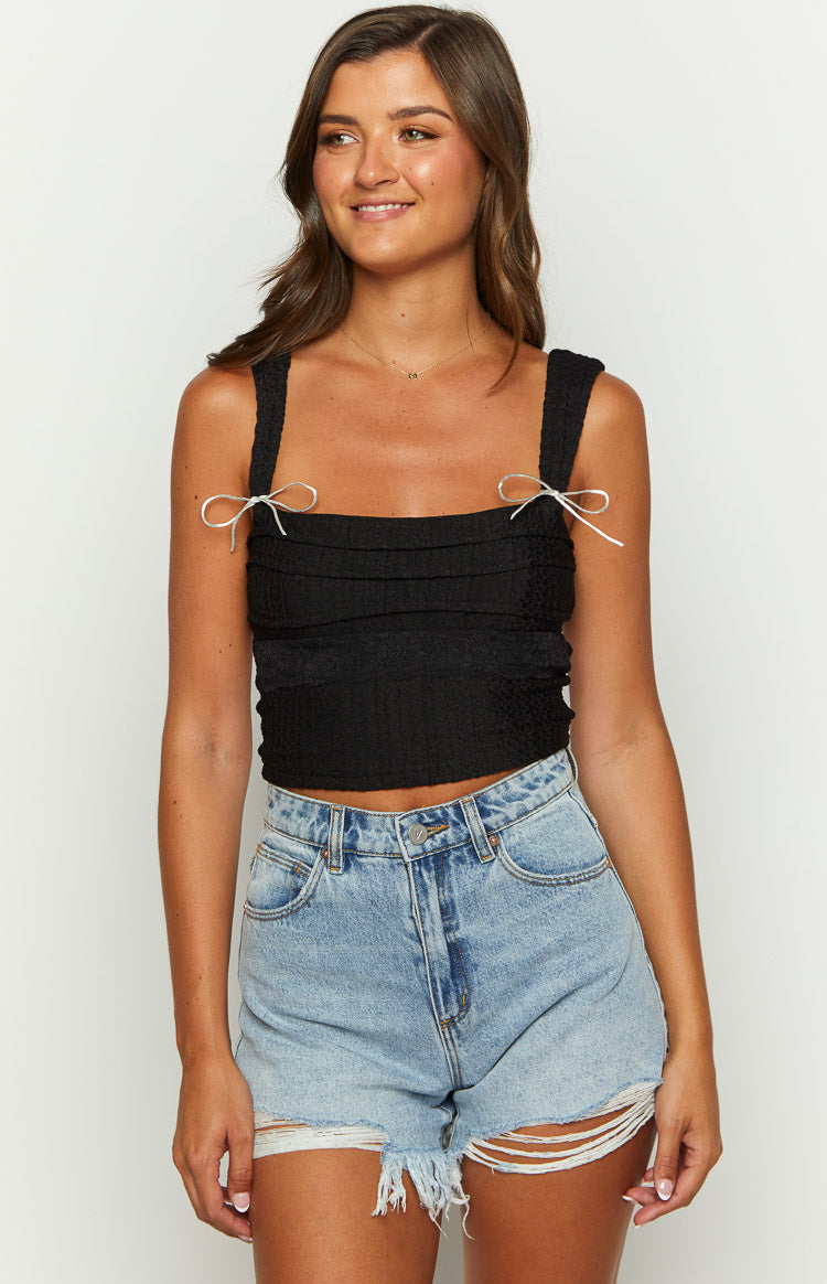 Vida Black Bow Top — 5