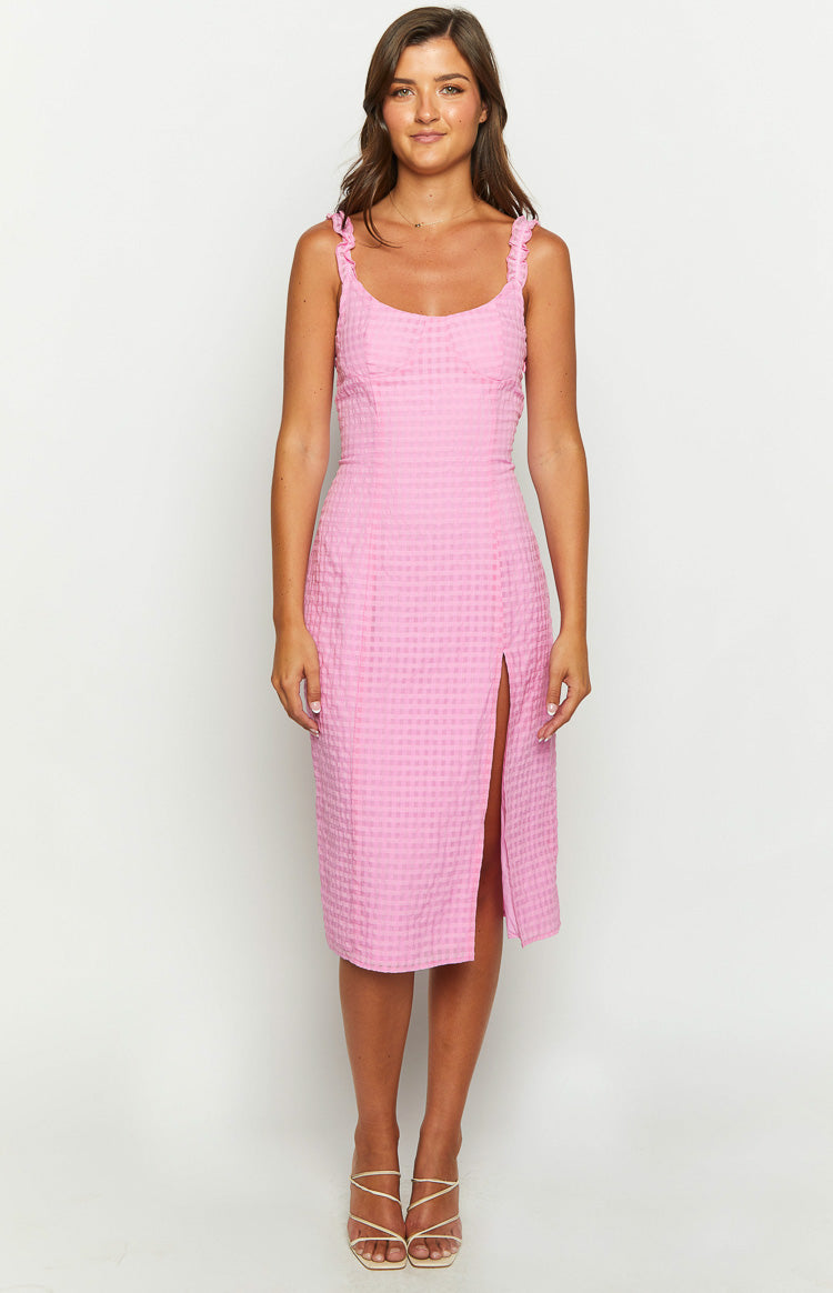 Jessie Pink Midi Dress — 1