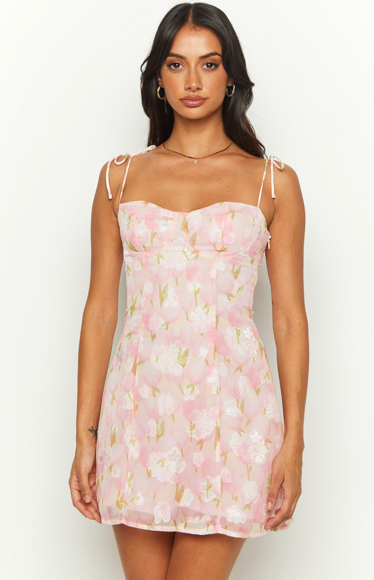 Penny Lane Pink Floral Mini Dress — 2