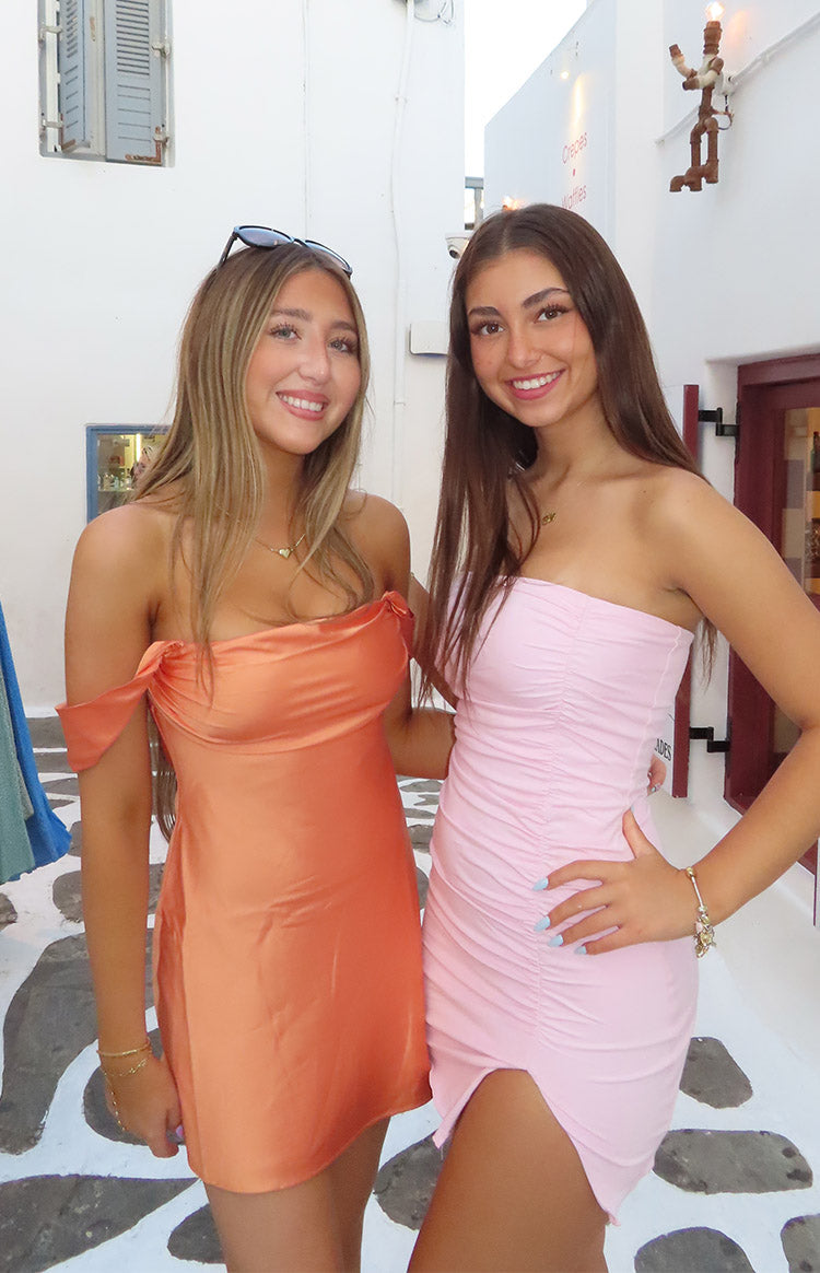 Let Go Baby Pink Ruched Mini Dress — 4