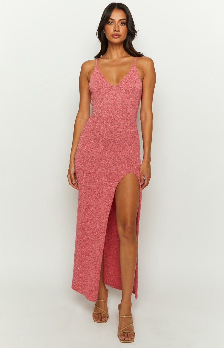 Airdrie Pink Knit Maxi Dress — 2