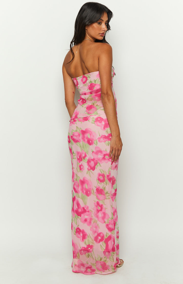 Jacqulin Pink Floral Print Maxi Skirt — 5