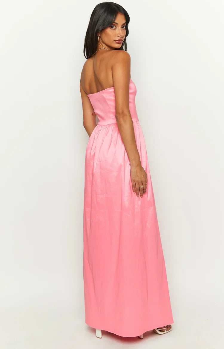 Sunnie Pink Strapless Maxi Dress — 5