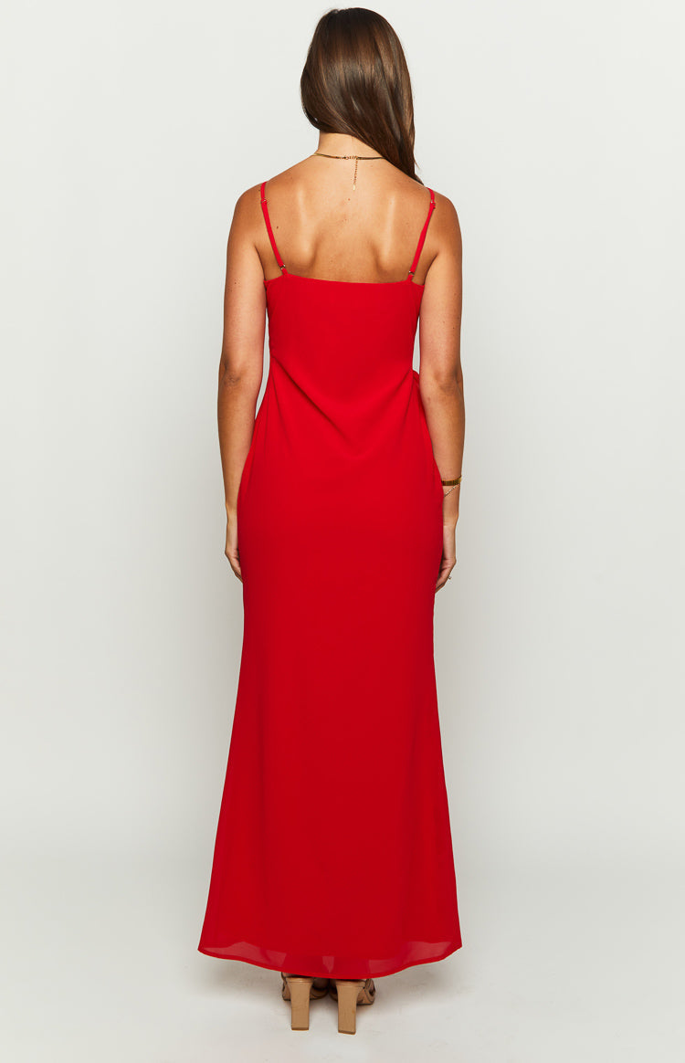 Nahanee Red Ruffle Maxi Dress — 5