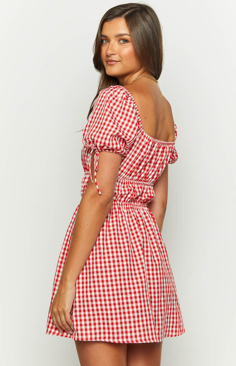 I'm Yours Red Gingham Mini Dress — 4