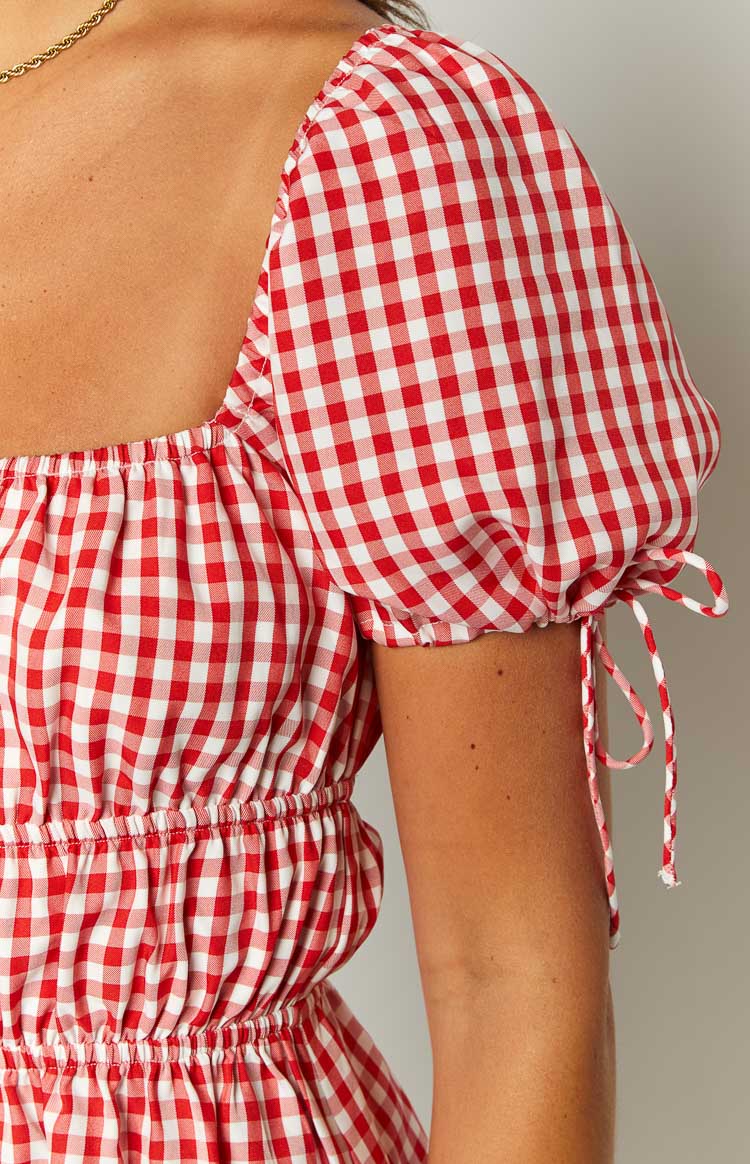 I'm Yours Red Gingham Mini Dress — 5