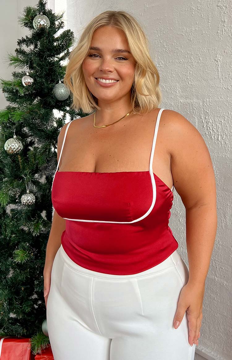 Tamra Red Low Back Top — 7