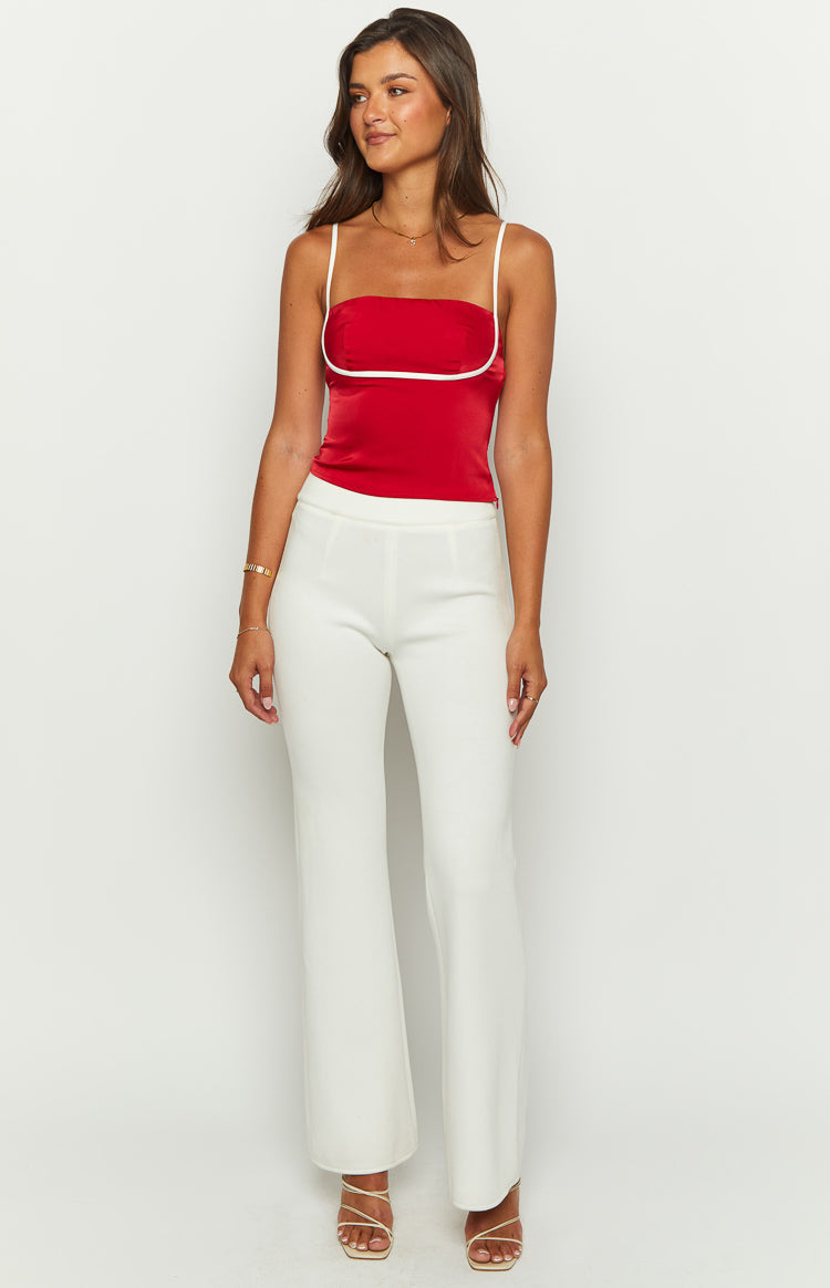 Tamra Red Low Back Top — 3