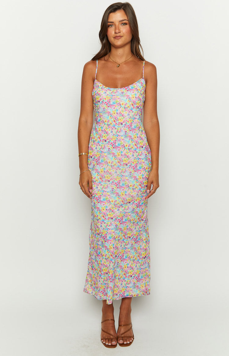 Good Days Painted Floral Pink Maxi Dress — 1