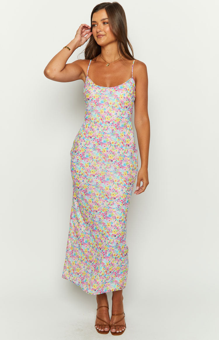 Good Days Painted Floral Pink Maxi Dress — 1
