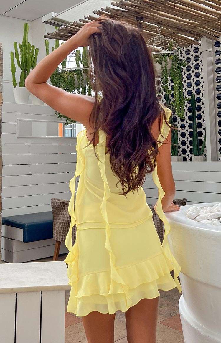 Caspian Yellow Chiffon Mini Skirt — 6