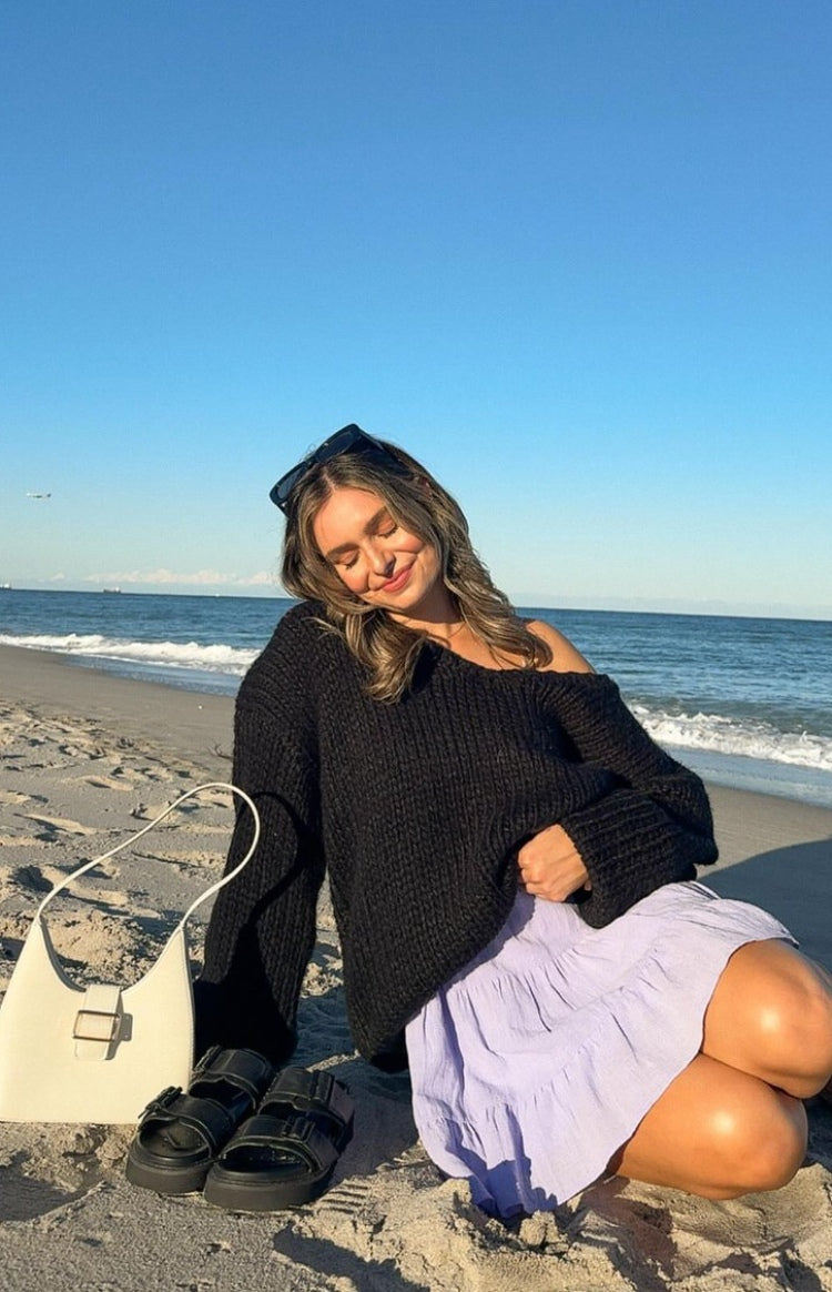 Delvey Black Chunky Knit Sweater — 8