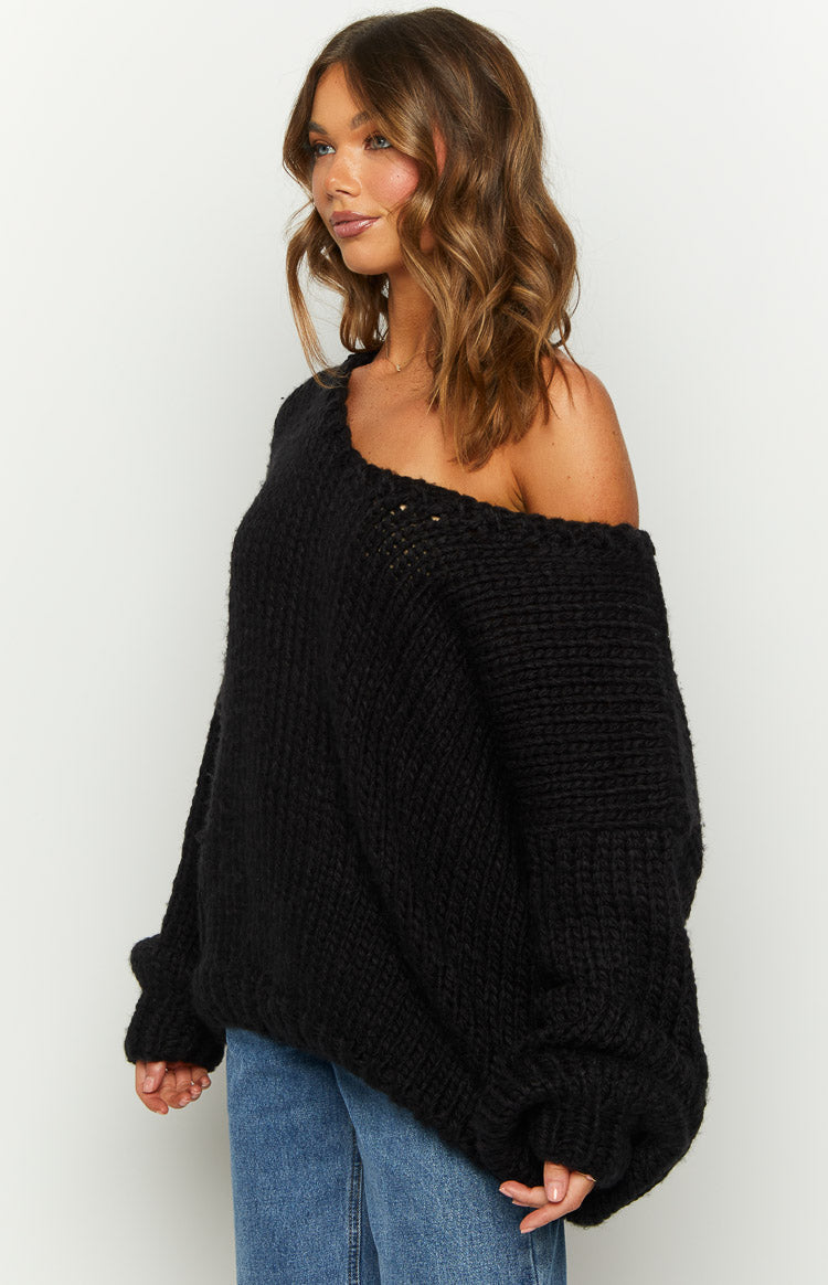 Delvey Black Chunky Knit Sweater — 11
