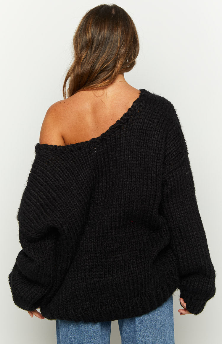 Delvey Black Chunky Knit Sweater — 13