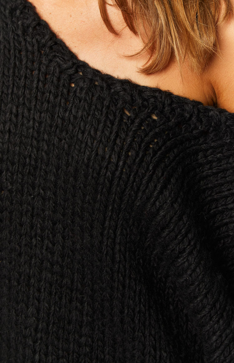 Delvey Black Chunky Knit Sweater — 14