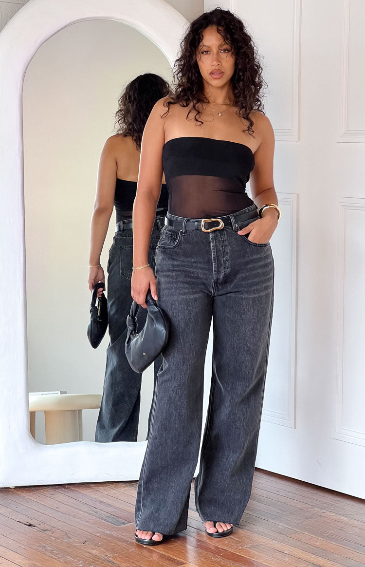 Essie Black Straight Leg Jeans — 1