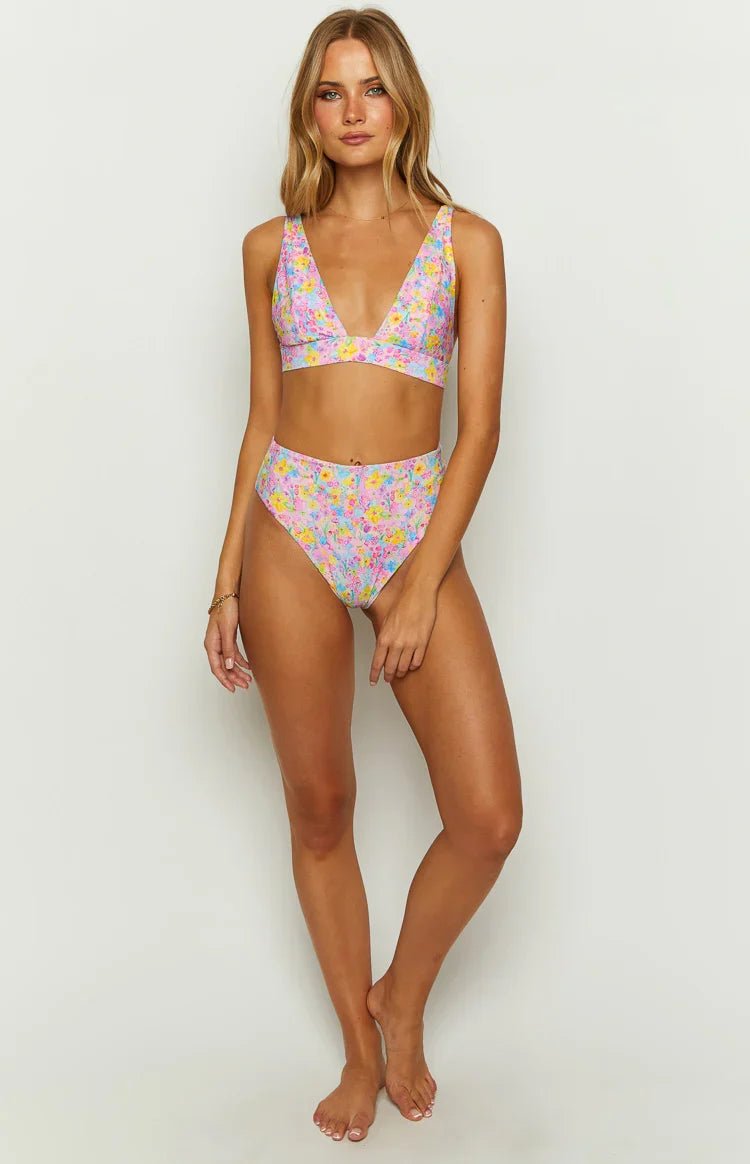 9.0 Swim Byron Painted Floral Bikini Top — 1