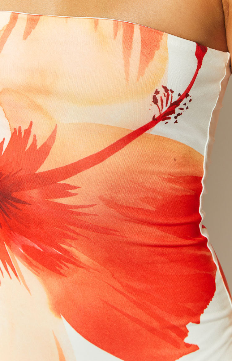 Arizona White Floral Print Maxi Dress — 6