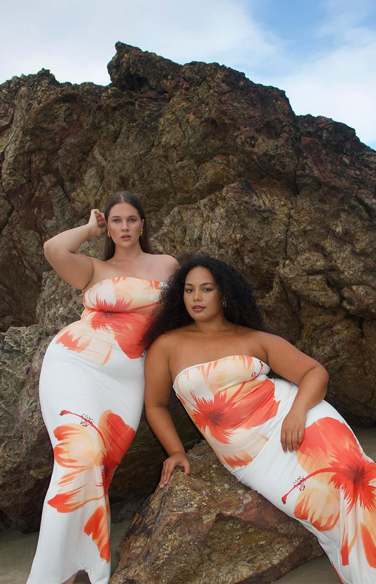 Arizona White Floral Print Maxi Dress — 9