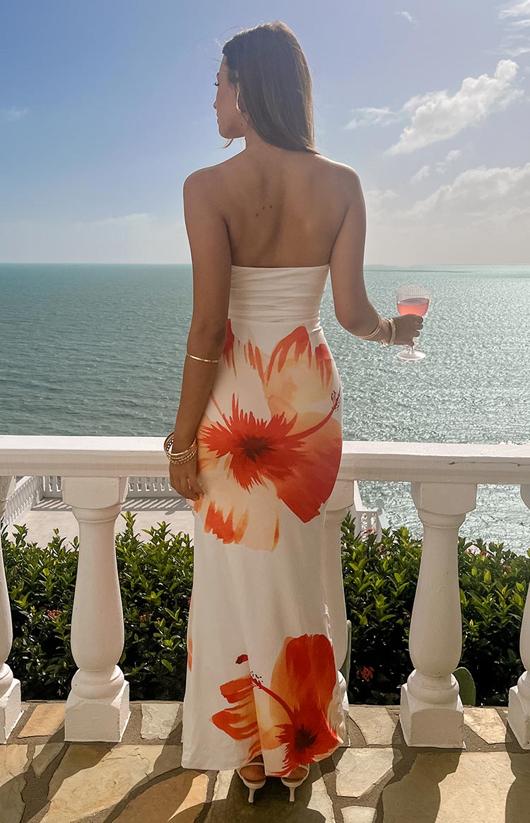 Arizona White Floral Print Maxi Dress — 13