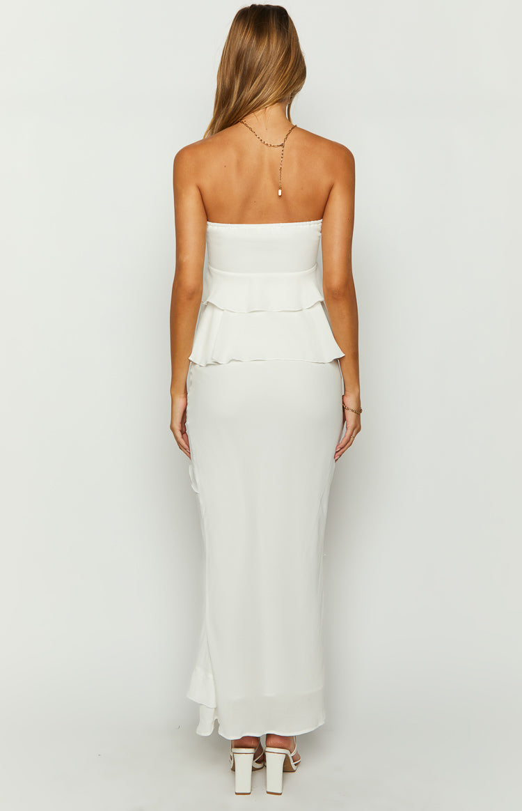 Raleigh White Ruffle Maxi Skirt — 9