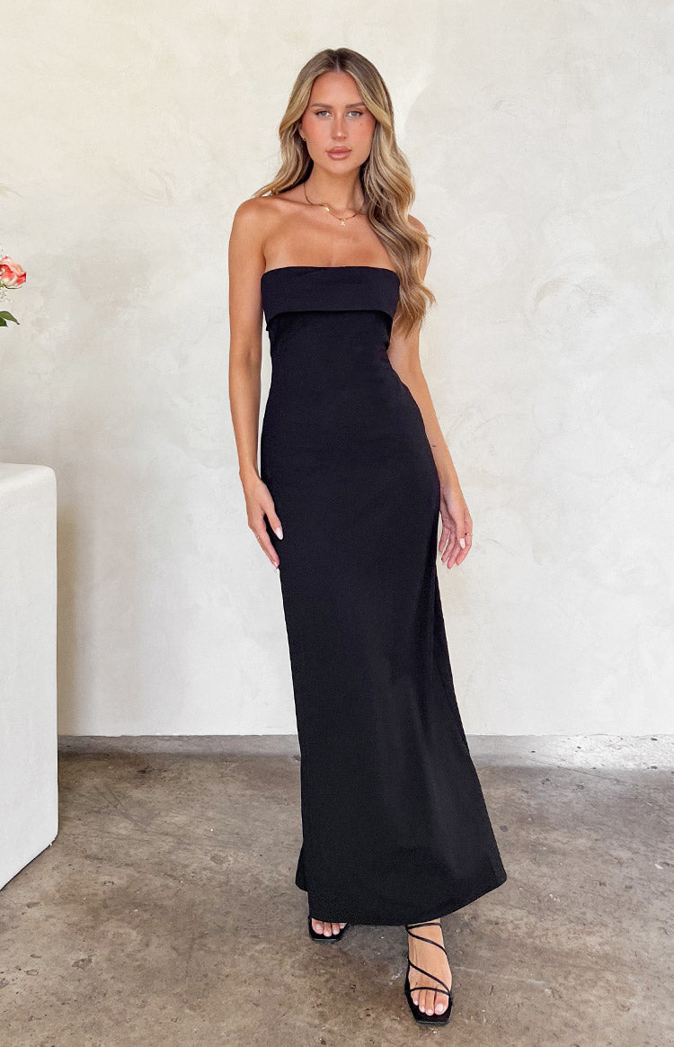 Lei Strapless Black Maxi Dress — 1