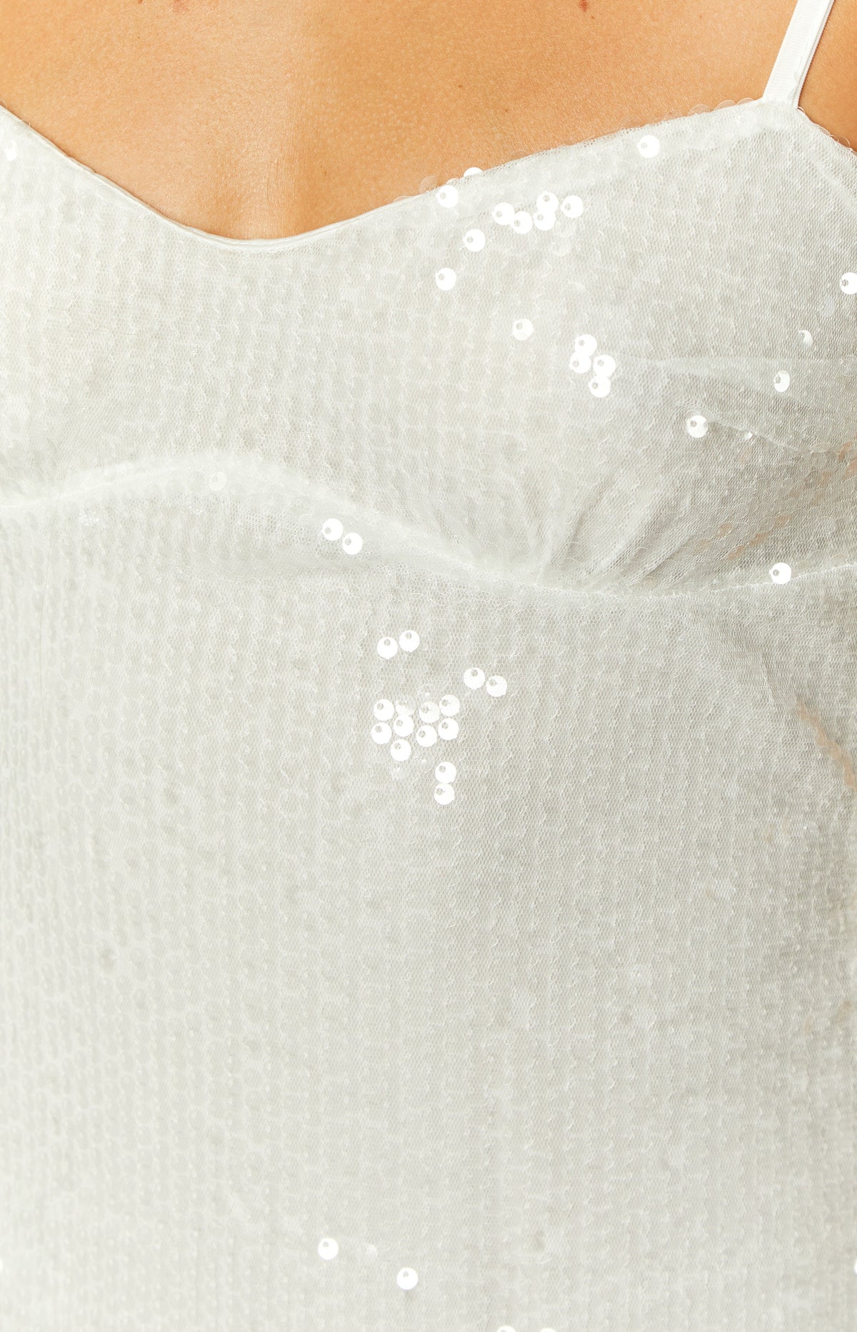 Marbelle White Sequin Mini Dress — 6