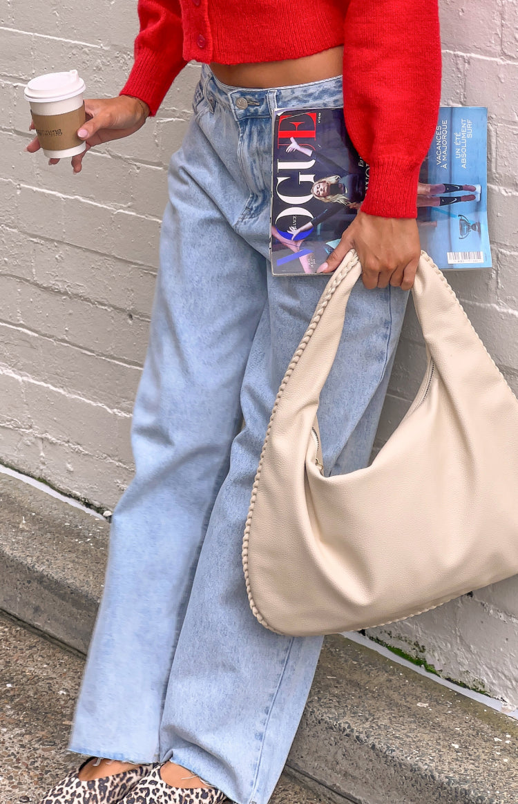 She's Yours Light Wash Denim Wide Leg Boyfriend Jeans — 4