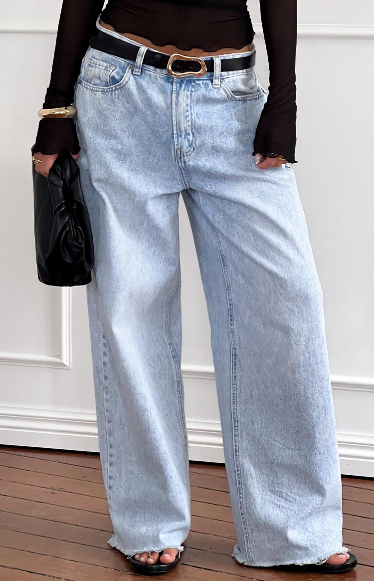 She's Yours Light Wash Denim Wide Leg Boyfriend Jeans — 11