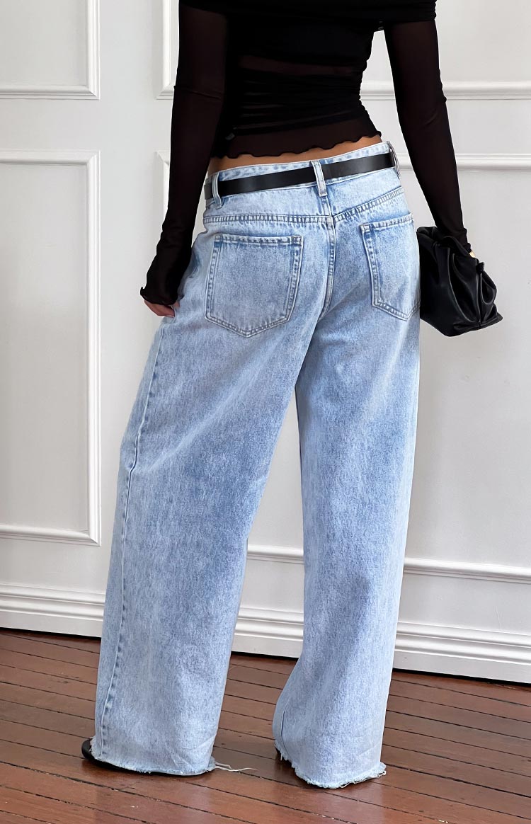 She's Yours Light Wash Denim Wide Leg Boyfriend Jeans — 24