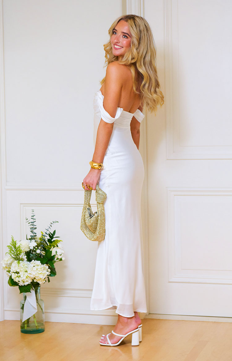 Ella White Off Shoulder Formal Dress — 5