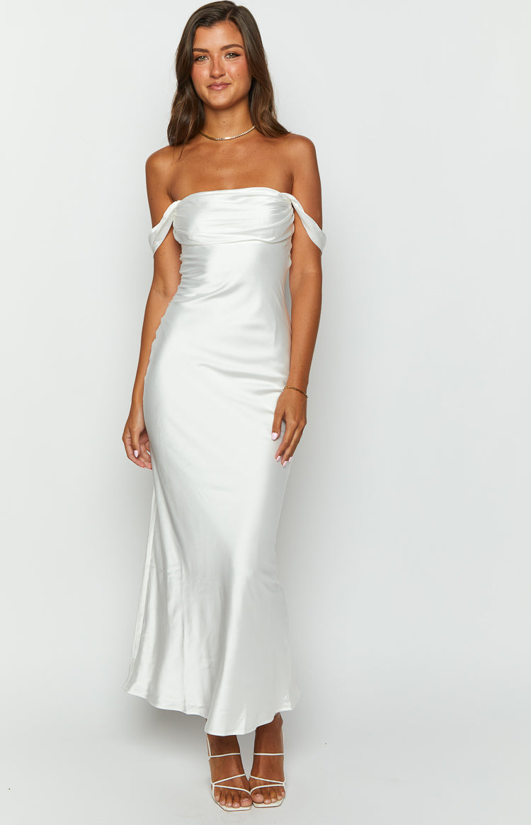Ella White Off Shoulder Formal Dress — 6